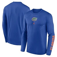 Men's Jordan Brand  Royal Florida Gators Primetime Center Lockup Two-Hit Legend Long Sleeve T-Shirt