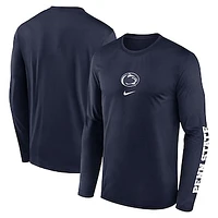 Men's Nike  Navy Penn State Nittany Lions Primetime Center Lockup Two-Hit Legend Long Sleeve T-Shirt