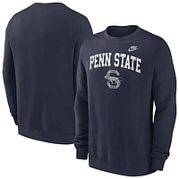 Men's Nike Navy Penn State Nittany Lions Legacy Classic Tackle Twill Embroidered Arch Over Logo Pullover Sweatshirt