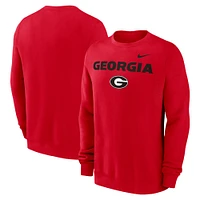 Men's Nike Red Georgia Bulldogs Primetime Primary Stack Pullover Sweatshirt