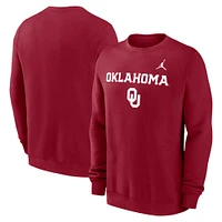 Men's Jordan Brand Crimson Oklahoma Sooners Primetime Primary Stack Pullover Sweatshirt