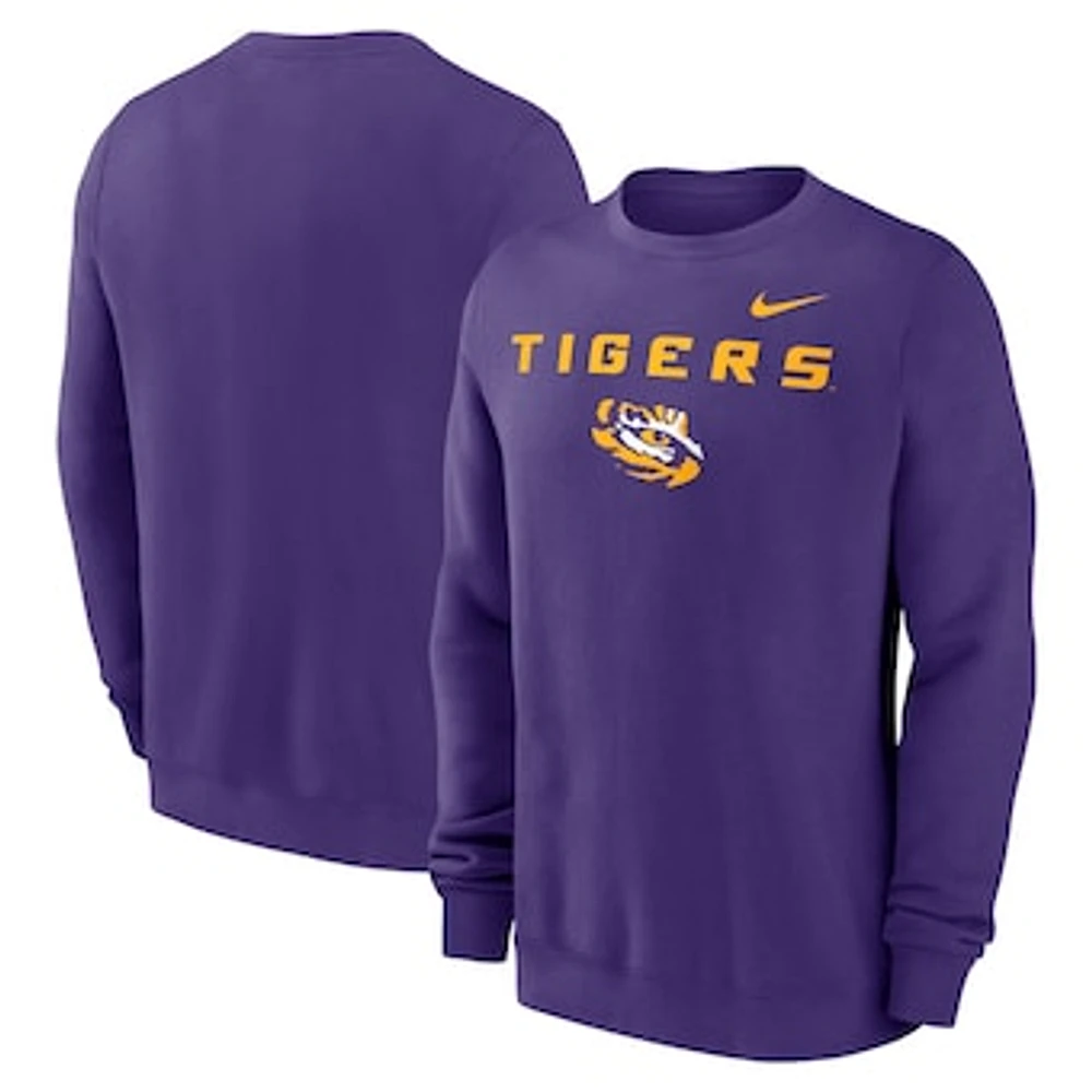 Men's Nike Purple LSU Tigers Primetime Primary Stack Pullover Sweatshirt