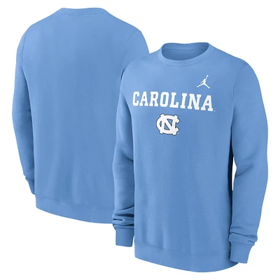 Men's Jordan Brand Carolina Blue North Tar Heels Primetime Primary Stack Pullover Sweatshirt