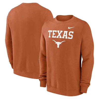 Men's Nike Texas Orange Longhorns Primetime Primary Stack Pullover Sweatshirt