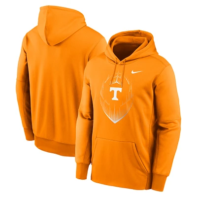 Men's Nike Tennessee Orange Volunteers Football Icon Performance Fleece Pullover Hoodie