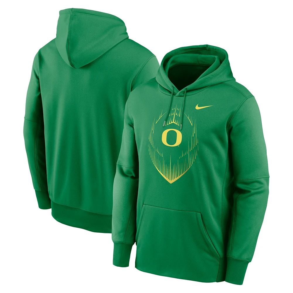 Men's Nike Green Oregon Ducks Icon Football Performance Pullover Hoodie