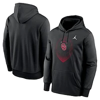 Men's Jordan Brand Black Oklahoma Sooners Football Icon Performance Fleece Pullover Hoodie