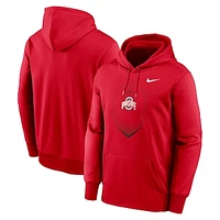 Men's Nike Scarlet Ohio State Buckeyes Football Icon Performance Fleece Pullover Hoodie