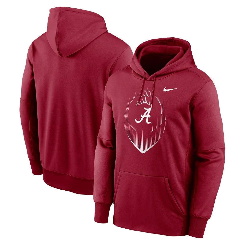 Men's Nike Crimson Alabama Tide Football Icon Performance Fleece Pullover Hoodie