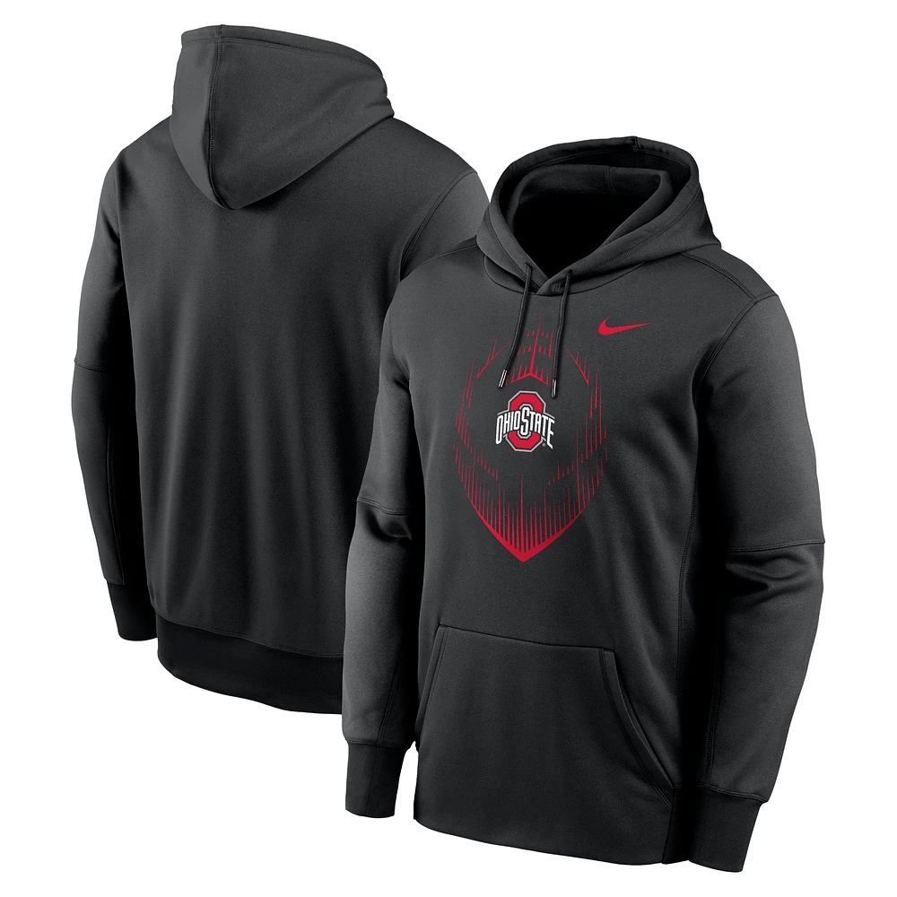 Men's Nike Black Ohio State Buckeyes Icon Football Performance Pullover Hoodie