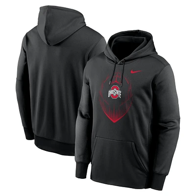 Men's Nike Black Ohio State Buckeyes Football Icon Performance Fleece Pullover Hoodie