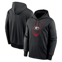 Men's Nike Black Georgia Bulldogs Football Icon Performance Fleece Pullover Hoodie