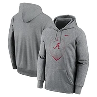 Men's Nike Heather Gray Alabama Crimson Tide Icon Football Performance Pullover Hoodie