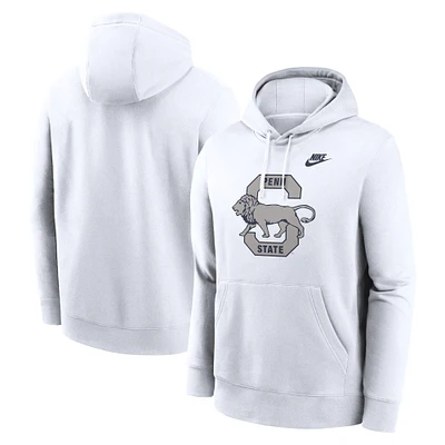 Men's Nike White Penn State Nittany Lions Legacy Logo Club Fleece Pullover Hoodie