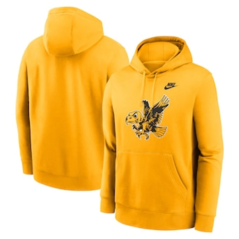 Men's Nike Gold Iowa Hawkeyes Legacy Logo Club Fleece Pullover Hoodie