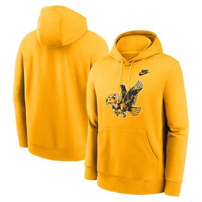 Men's Nike Gold Iowa Hawkeyes Legacy Logo Club Fleece Pullover Hoodie