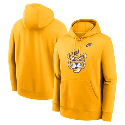 Men's Nike Gold LSU Tigers Legacy Logo Club Fleece Pullover Hoodie