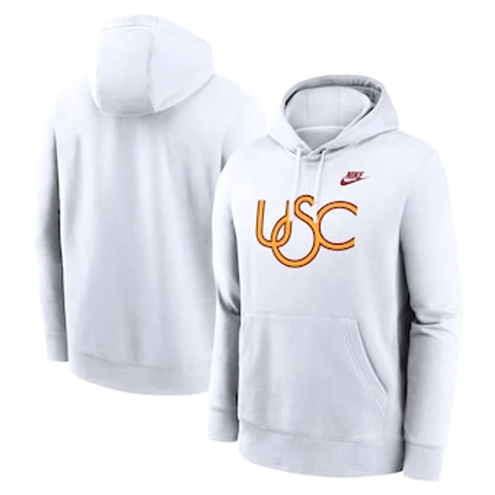 Men's Nike White USC Trojans Legacy Logo Club Fleece Pullover Hoodie