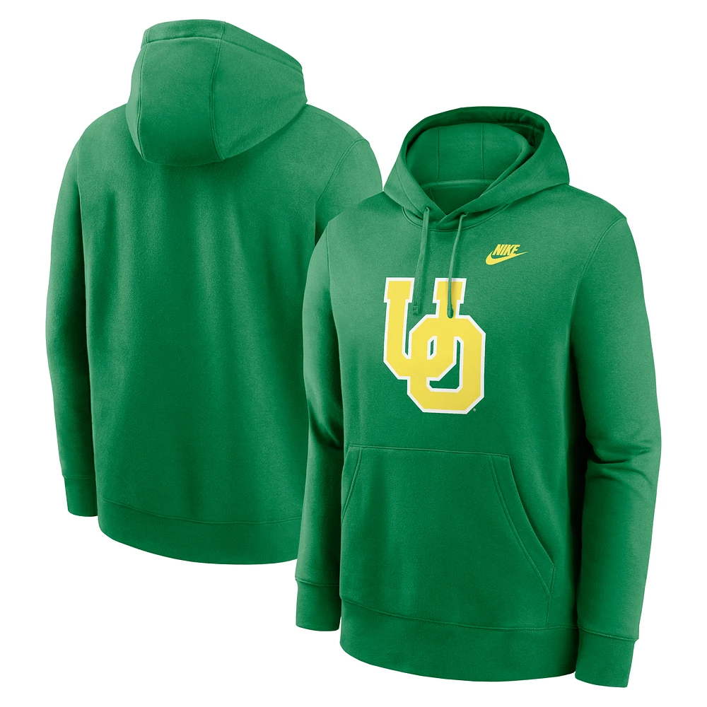 Men's Nike Green Oregon Ducks Legacy Logo Club Fleece Pullover Hoodie