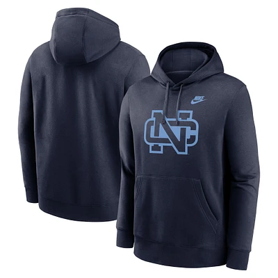 Men's Nike Navy North Carolina Tar Heels Legacy Logo Club Fleece Pullover Hoodie