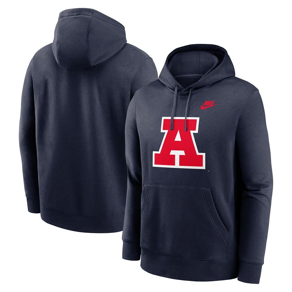 Men's Nike Navy Arizona Wildcats Legacy Logo Club Fleece Pullover Hoodie