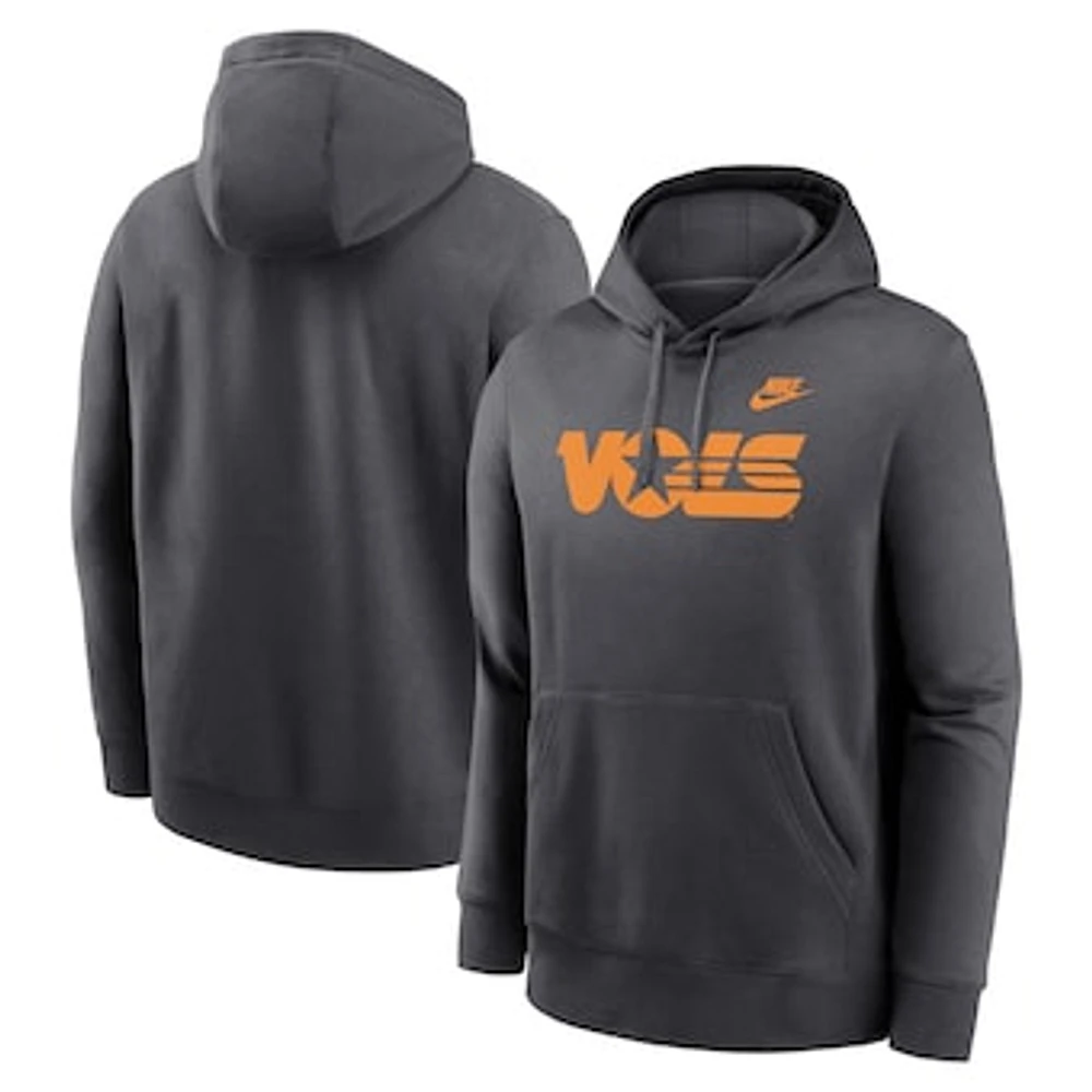 Men's Nike Anthracite Tennessee Volunteers Legacy Logo Club Fleece Pullover Hoodie