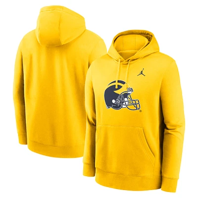 Men's Jordan Brand Maize Michigan Wolverines Primetime Alternate Logo Club Fleece Pullover Hoodie