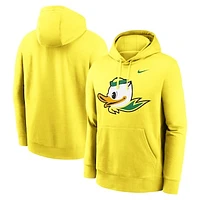 Men's Nike Yellow Oregon Ducks Primetime Alternate Logo Club Fleece Pullover Hoodie