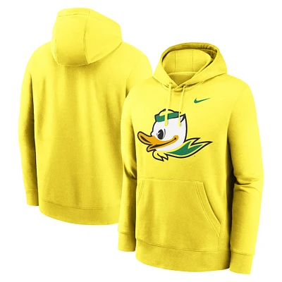 Men's Nike Yellow Oregon Ducks Primetime Alternate Logo Club Fleece Pullover Hoodie