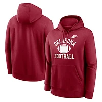 Men's Nike Crimson Oklahoma Sooners Legacy Football Icon Club Fleece Pullover Hoodie