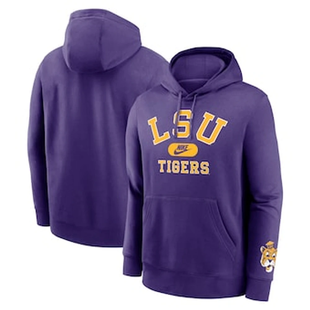 Men's Nike Purple LSU Tigers Legacy Foundational Two-Hit Club Performance Pullover Hoodie