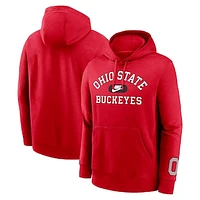 Men's Nike Scarlet Ohio State Buckeyes Legacy Foundational Two-Hit Club Performance Pullover Hoodie