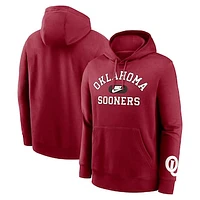 Men's Nike Crimson Oklahoma Sooners Legacy Foundational Two-Hit Club Performance Pullover Hoodie