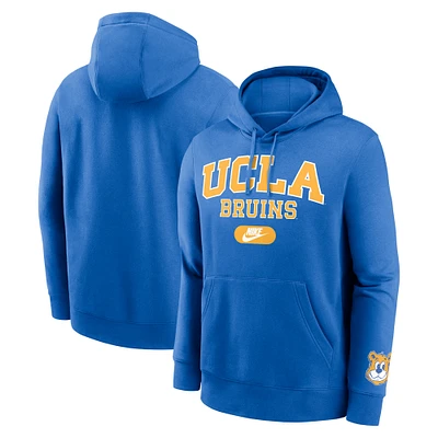 Men's Nike Light Blue UCLA Bruins Legacy Foundational Two-Hit Club Performance Pullover Hoodie