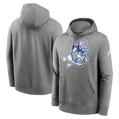 Men's Nike Heather Charcoal Dallas Cowboys Rewind Retro Joe Club Pullover Hoodie