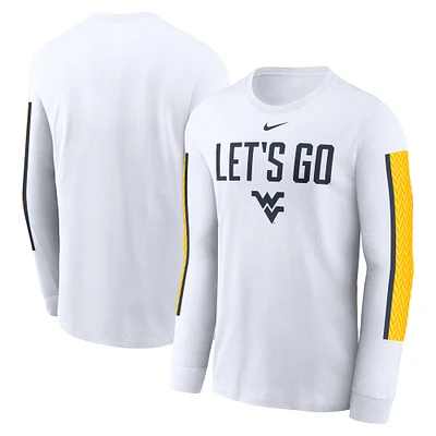 Men's Nike White West Virginia Mountaineers Local Spirit Slogan Long Sleeve T-Shirt