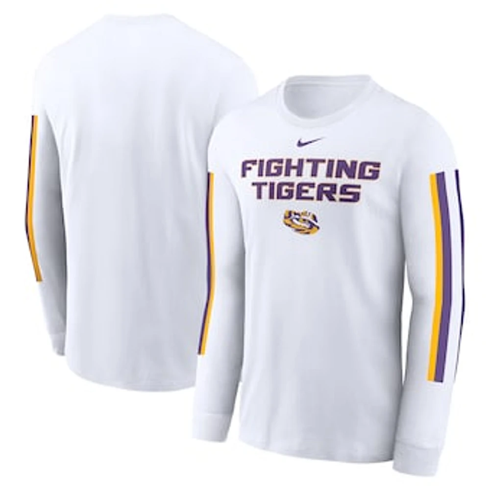 Men's Nike White LSU Tigers Local Spirit Slogan Long Sleeve T-Shirt