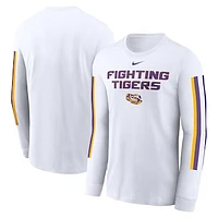 Men's Nike White LSU Tigers Local Spirit Slogan Long Sleeve T-Shirt