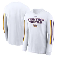 Men's Nike White LSU Tigers Local Spirit Slogan Long Sleeve T-Shirt