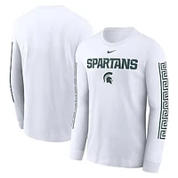 Men's Nike White Michigan State Spartans Local Spirit Slogan Long Sleeve T-Shirt