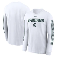 Men's Nike White Michigan State Spartans Local Spirit Slogan Long Sleeve T-Shirt