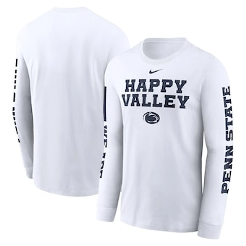 Men's Nike White Penn State Nittany Lions Local Spirit Slogan Long Sleeve T-Shirt