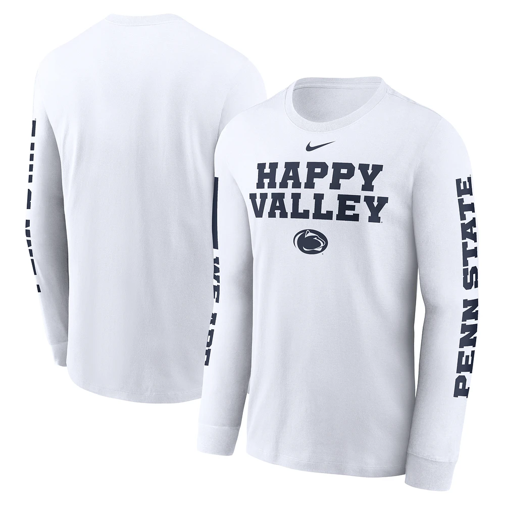 Men's Nike White Penn State Nittany Lions Local Spirit Slogan Long Sleeve T-Shirt