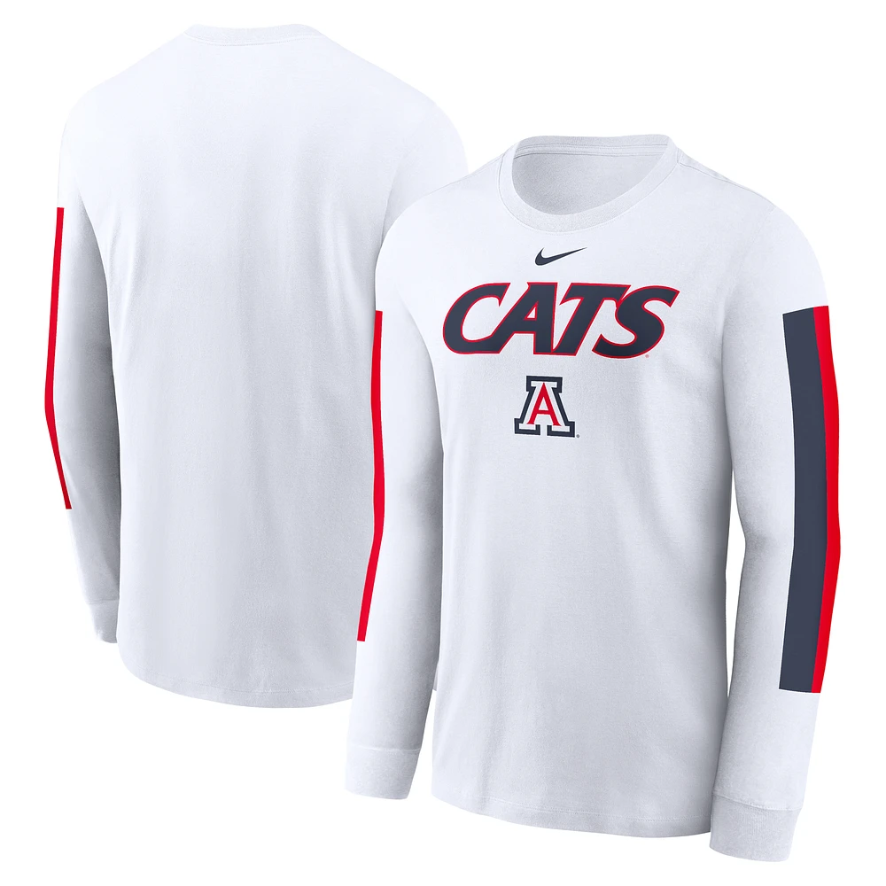 Men's Nike White Arizona Wildcats Local Spirit Slogan Long Sleeve T-Shirt