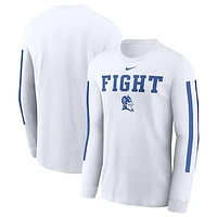 Men's Nike White Duke Blue Devils Local Spirit Slogan Long Sleeve T-Shirt