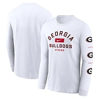 Men's Nike White Georgia Bulldogs Primetime Classic Location Long Sleeve T-Shirt