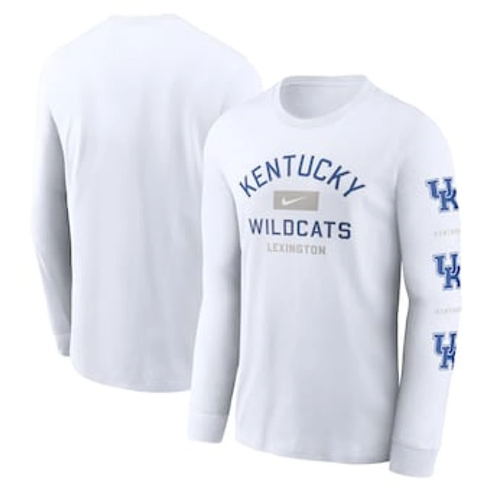 Men's Nike White Kentucky Wildcats Primetime Classic Location Long Sleeve T-Shirt