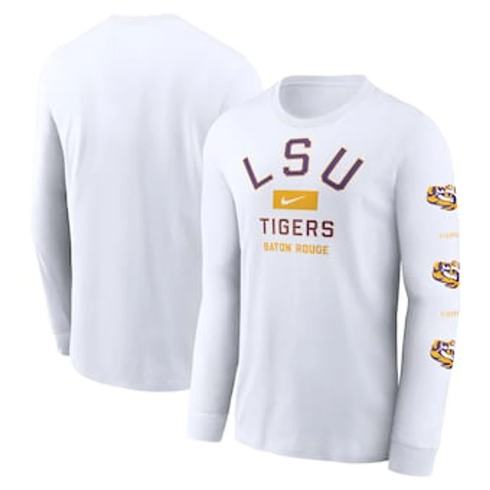 Men's Nike White LSU Tigers Primetime Classic Location Long Sleeve T-Shirt