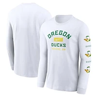 Men's Nike White Oregon Ducks Primetime Classic Location Long Sleeve T-Shirt