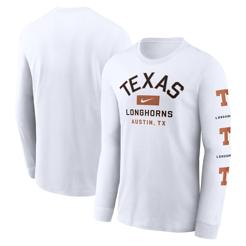 Men's Nike White Texas Longhorns Primetime Classic Location Long Sleeve T-Shirt